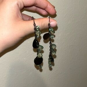 Blue/green beaded earrings